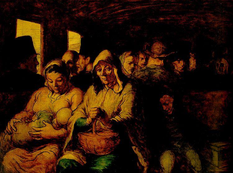 Honore  Daumier The Third Class Carriage Sweden oil painting art